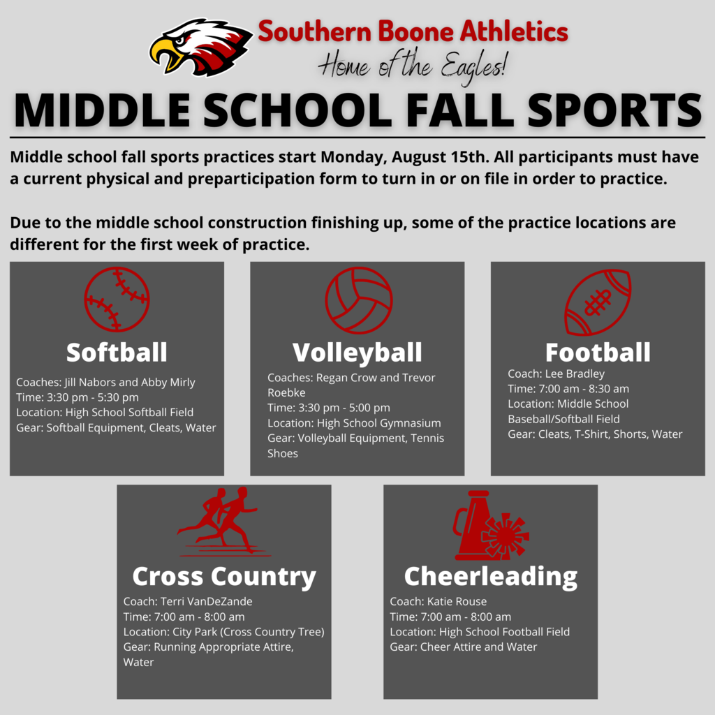 Middle School Fall Sports
